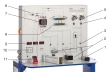 1 menič, 2 akumulátory, 3 meracie body prúdu a napätia, 4 spínač pre elektrickú záťaž, 5 žiaroviek ako spotrebičov, 6 brzdový spínač veternej elektrárne, 7 regulátor nabíjania, 8 záťažových odporov, 9 displejov pre rýchlosť a rýchlosť vetra, 10 ovládacích prvkov pre axiálny ventilátor, 11 multimeter
