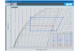 Snímka obrazovky softvéru: log p-h diagram s 2 rôznymi tlakmi odparovania